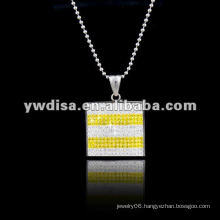 Western Style Hot Sale Square Pendant Necklace, Beautiful Necklace & Different Colors For Your Choose